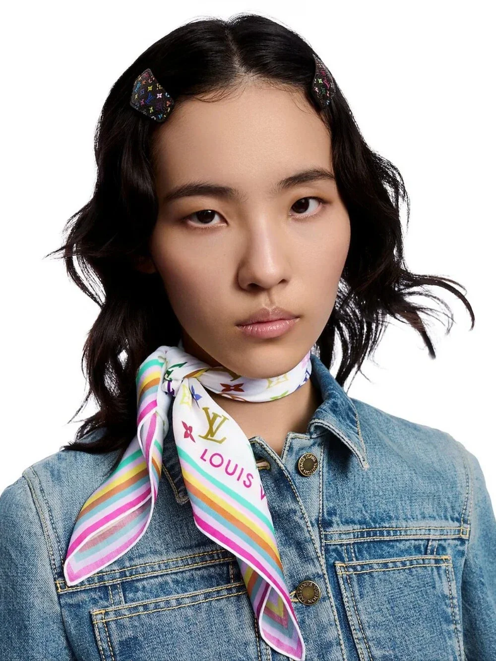 BNIB! RARE! Louis Vuitton X Takashi Murakami Multicolor Monogram Scarf LV X TM